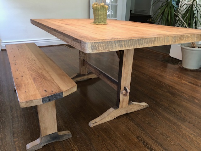 Trestle Table & Bench of Barn Wood